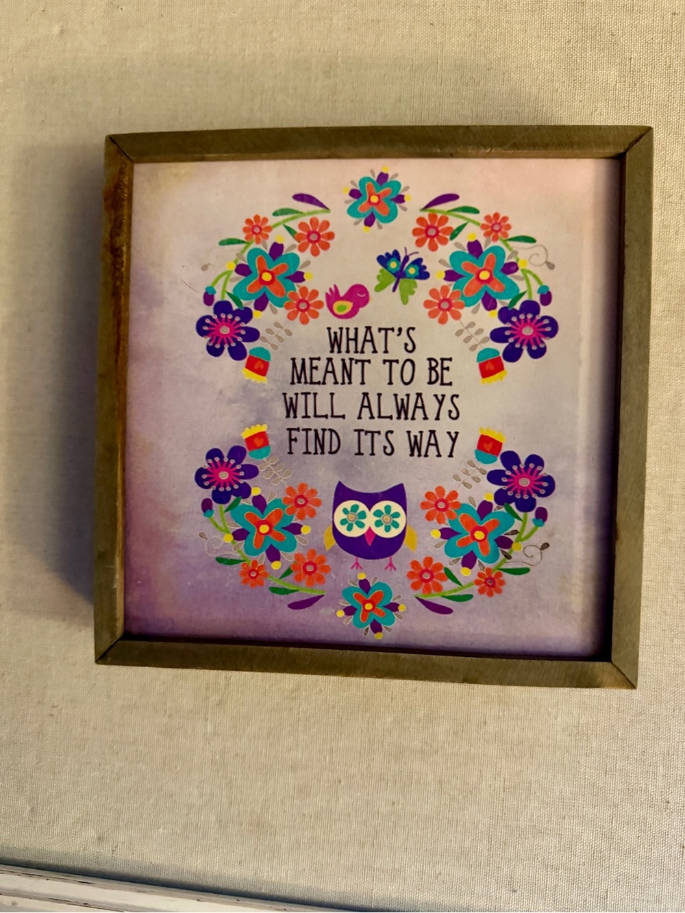 Decorative  wood-framed canvas sign by Natural Life